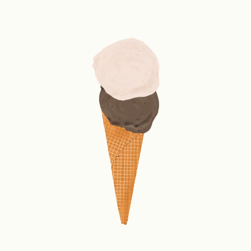 Cono de 2 sabores (2 bolas) en Orso Orso: Cono 2 sabores